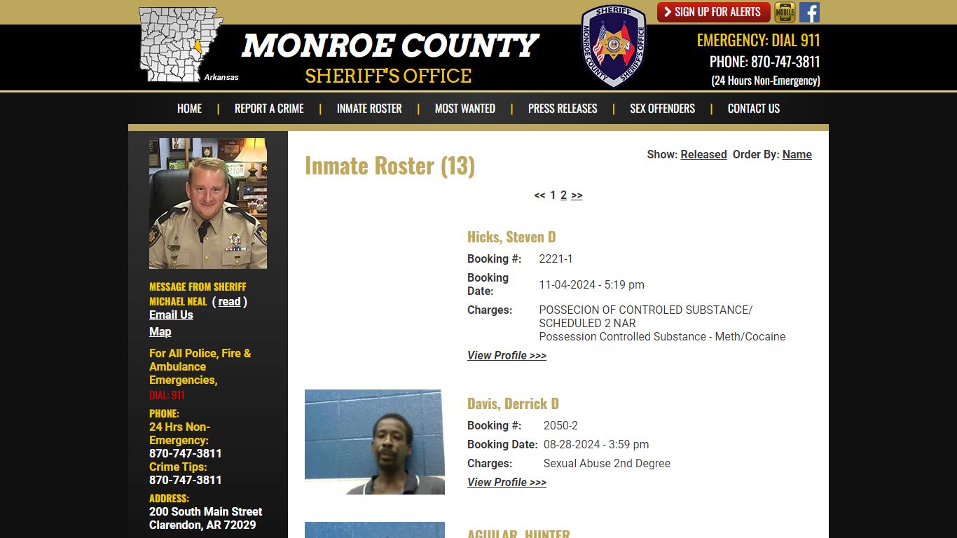 Inmate Roster (14) - Monroe County Sheriff AR